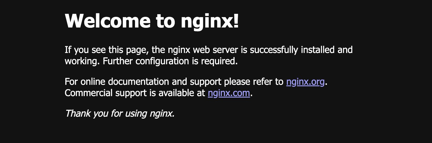 Página de bienvenida de NGINX