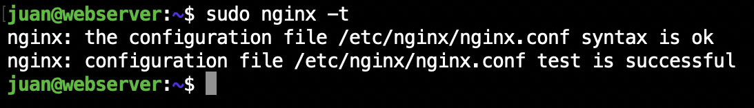 Prueba del archivo de configuracion de NGINX